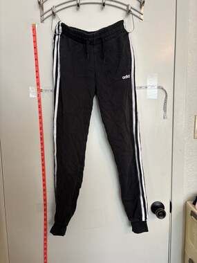 adidas Women's Essentials Fleece 3-Stripes Slim Jogger Pants Black Size XS